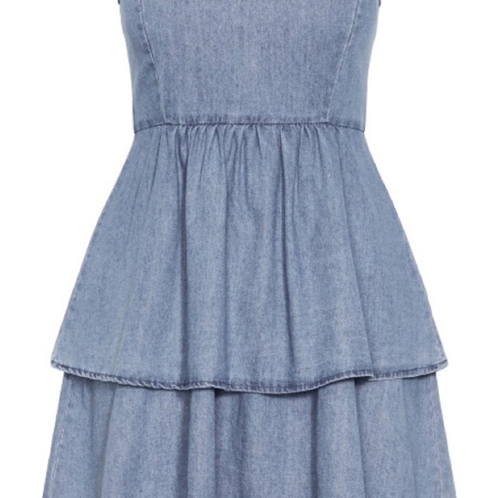 City Chic Blue Denim Mini Dress - Picture 4 of 8